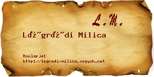 Légrádi Milica névjegykártya